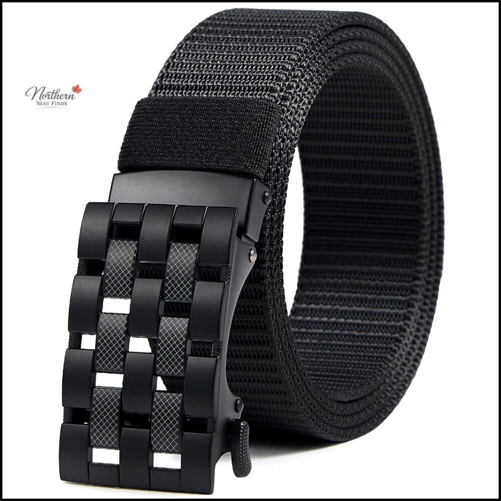 Men's Nylon Ratchet Belt, Automatic Buckle, 1.5" Width, Tactical Outdoor